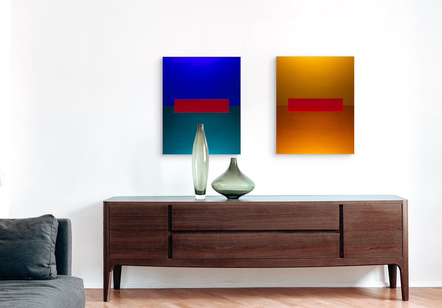 "#106" - Blue and Stone with Red