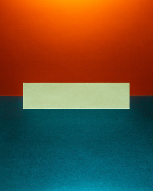 "#107" - Tangerine and Stone with Soft Green